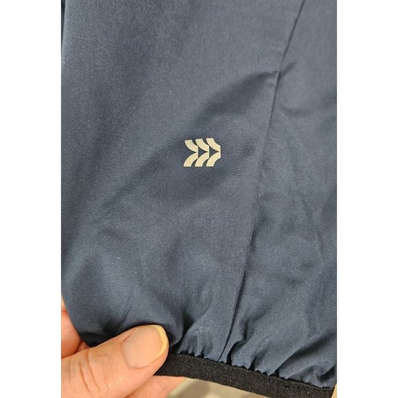 All In Motion Men Jacket Size Large Hooded Blue Lightweight Water Repellent Zip - Picture 5 of 9